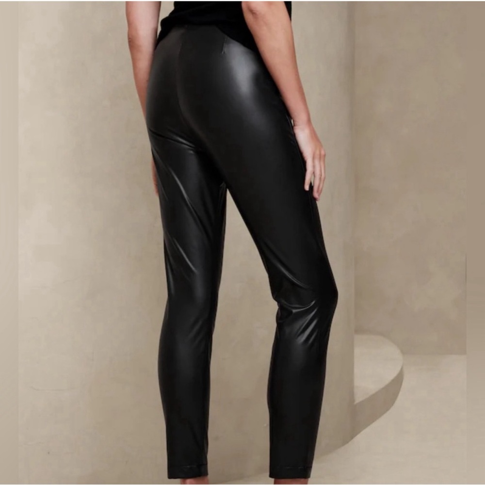Banana Republic Vegan Leather Black Leggings - Picture 2 of 9